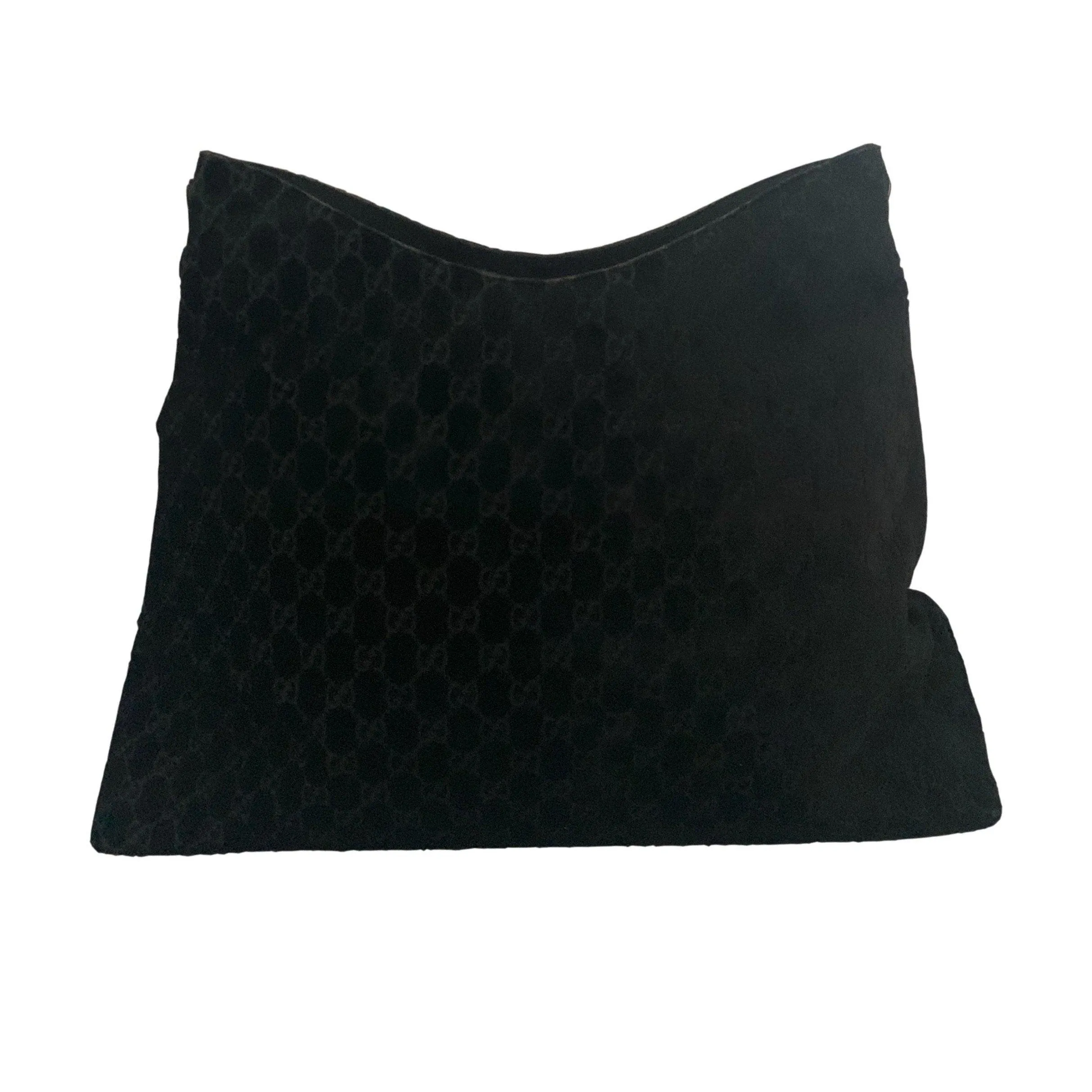 Gucci Black Velvet Oversize Metal Handle Bag