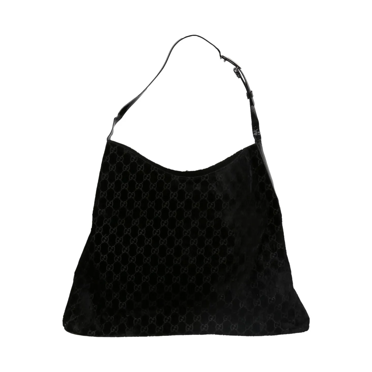 Gucci Black Velvet Oversized Shoulder Bag