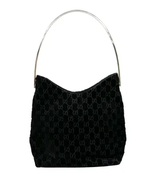 Gucci Black Velvet Shoulder Bag