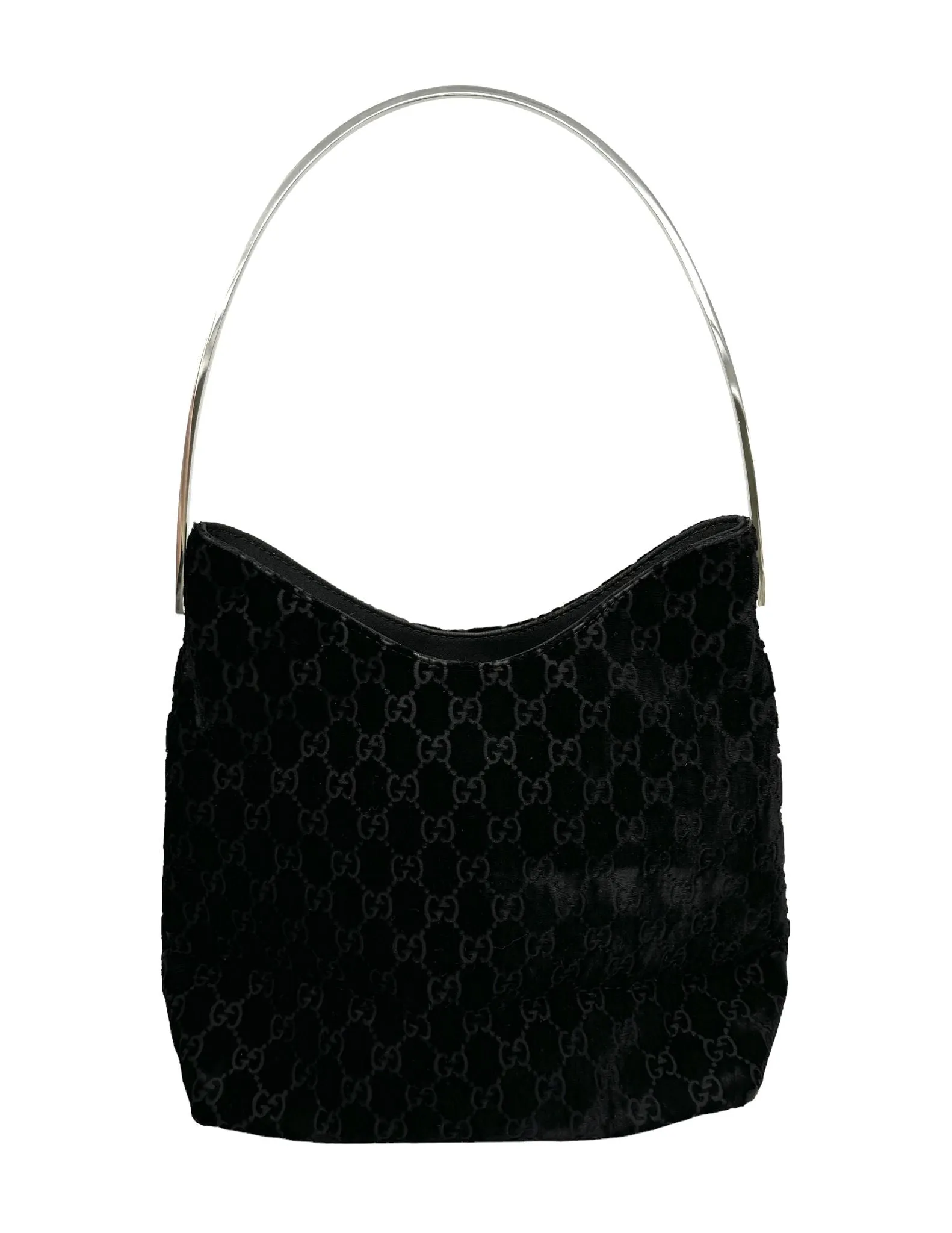 Gucci Black Velvet Shoulder Bag