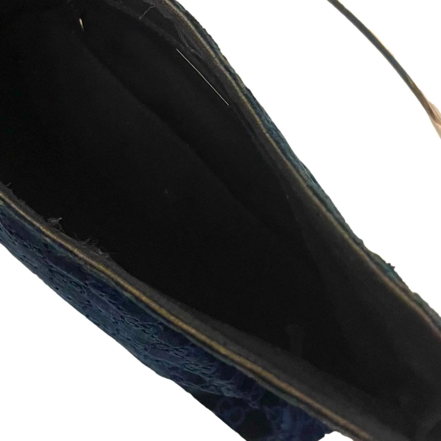 Gucci Blue Velvet Ring Handle Bag