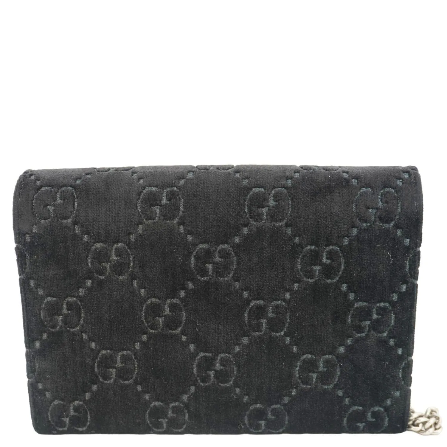 GUCCI Dionysus Mini GG Monogram Velvet Crossbody Bag Black 401231