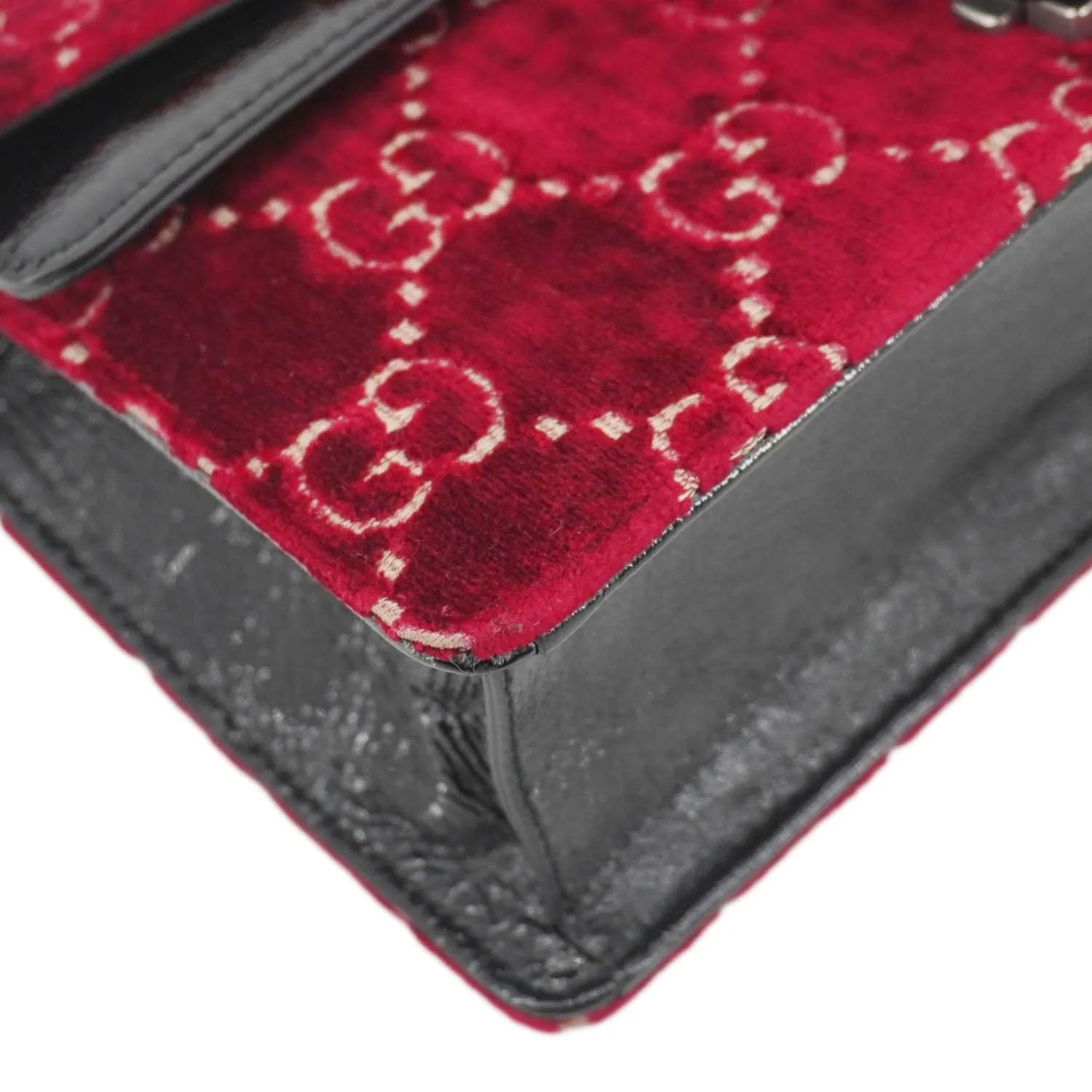 GUCCI Dionysus Small GG Velvet Shoulder Bag Maroon 499623
