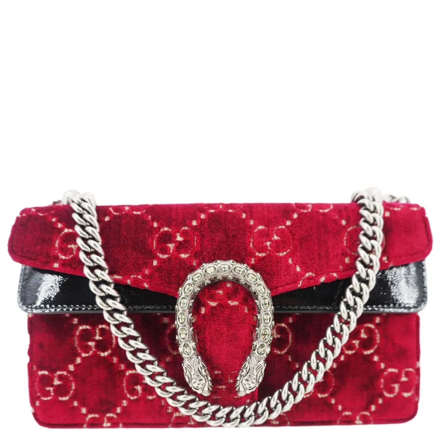 GUCCI Dionysus Small GG Velvet Shoulder Bag Maroon 499623