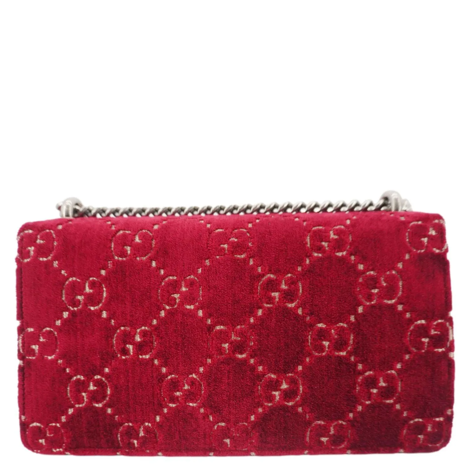 GUCCI Dionysus Small GG Velvet Shoulder Bag Maroon 499623