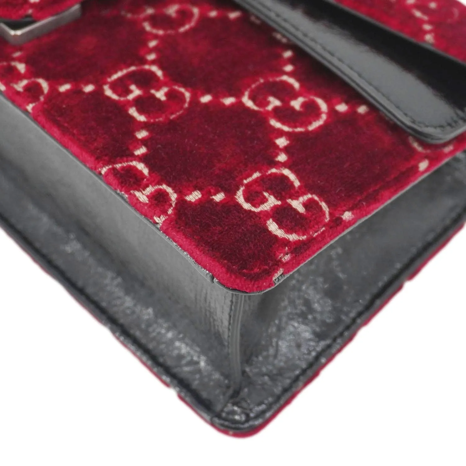 GUCCI Dionysus Small GG Velvet Shoulder Bag Maroon 499623