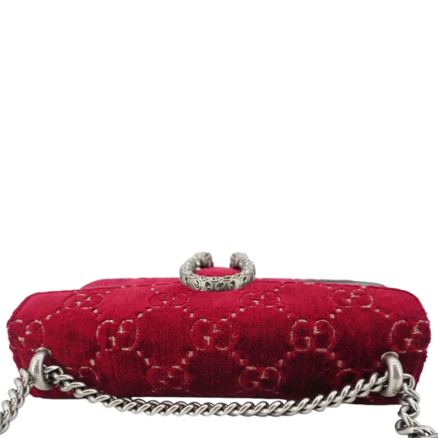 GUCCI Dionysus Small GG Velvet Shoulder Bag Maroon 499623