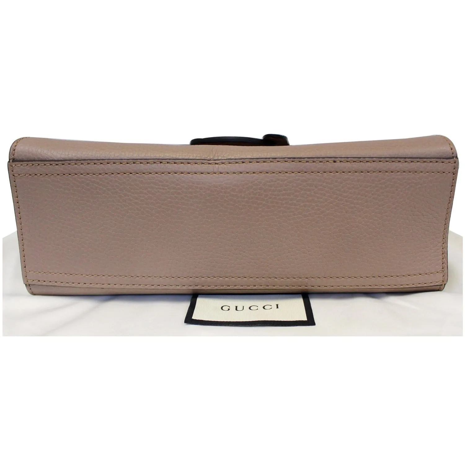 GUCCI GG Marmont Leather Top Handle Shoulder Bag Taupe 442622