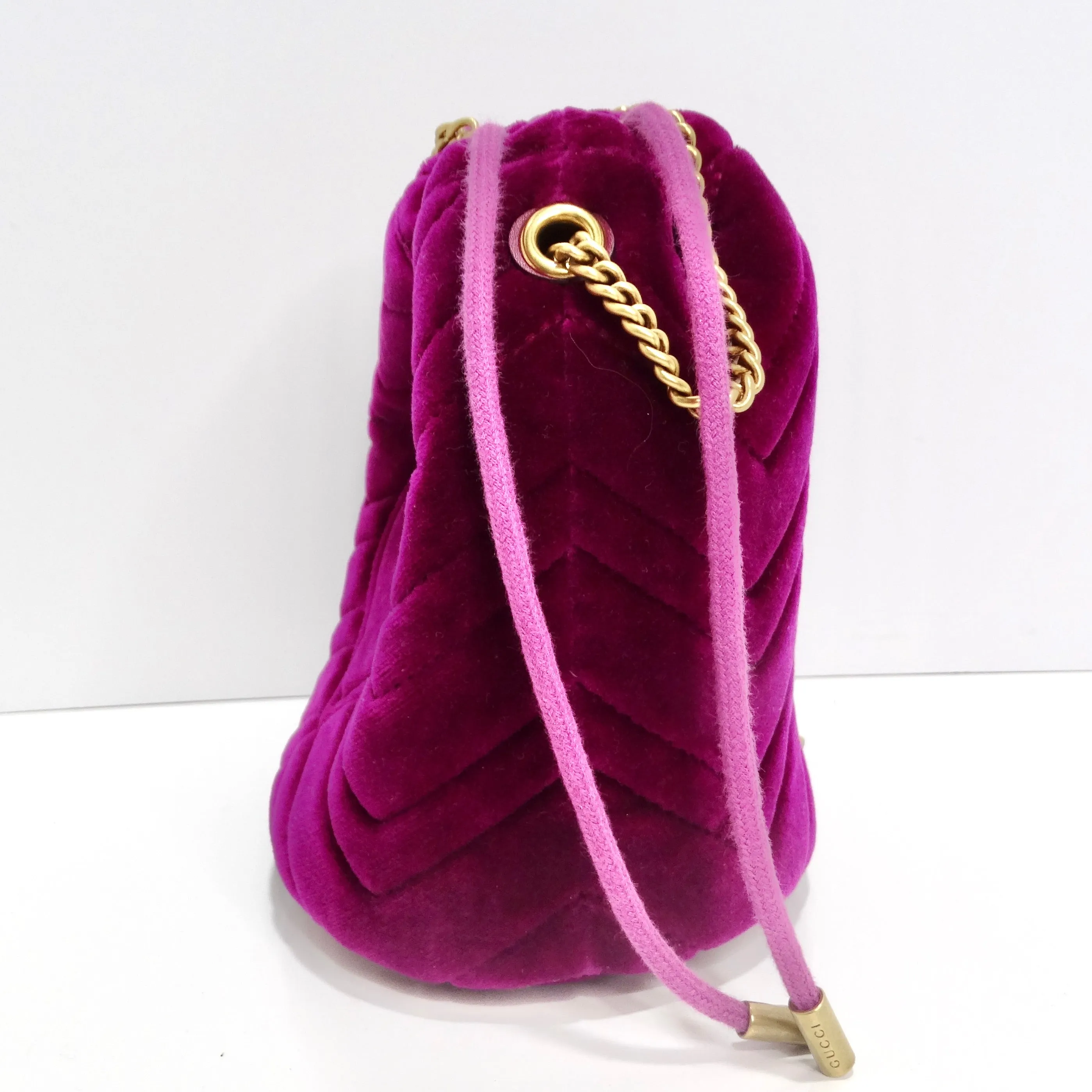 Gucci GG Marmont Mini Velvet Bucket Bag
