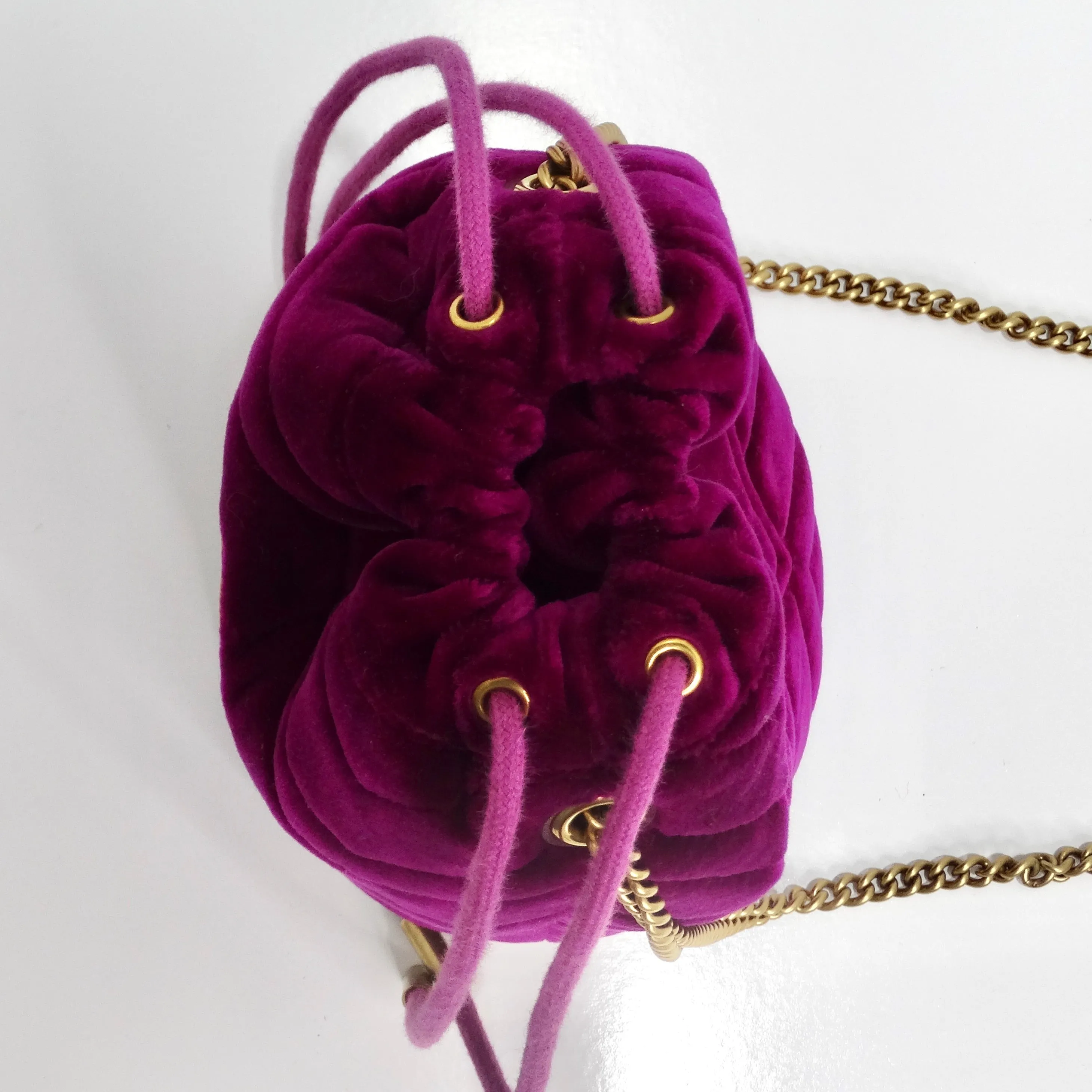 Gucci GG Marmont Mini Velvet Bucket Bag