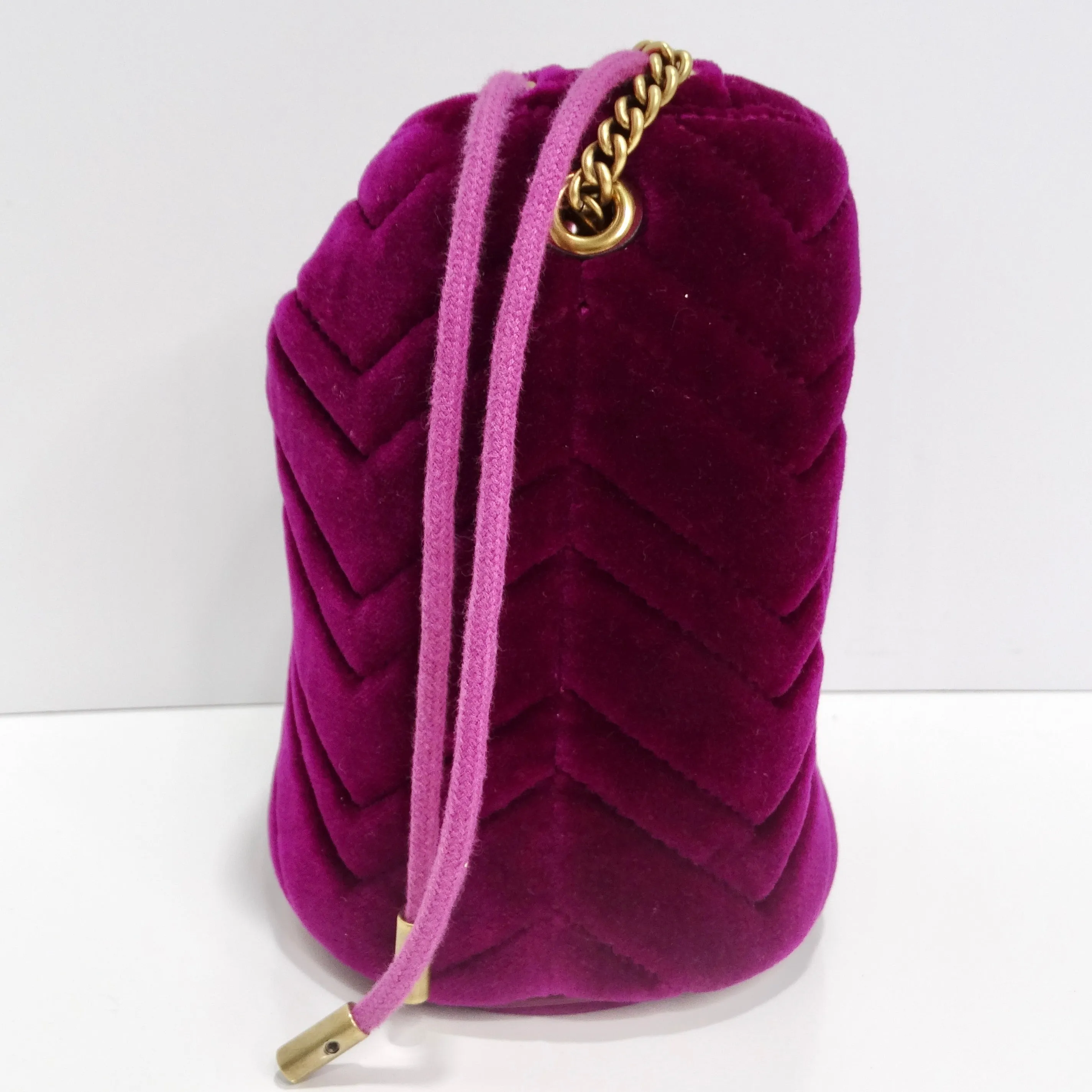 Gucci GG Marmont Mini Velvet Bucket Bag