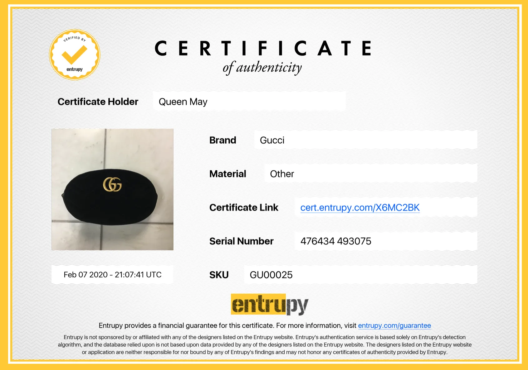 Gucci GG Marmont Velvet Matelassé Belt Bag