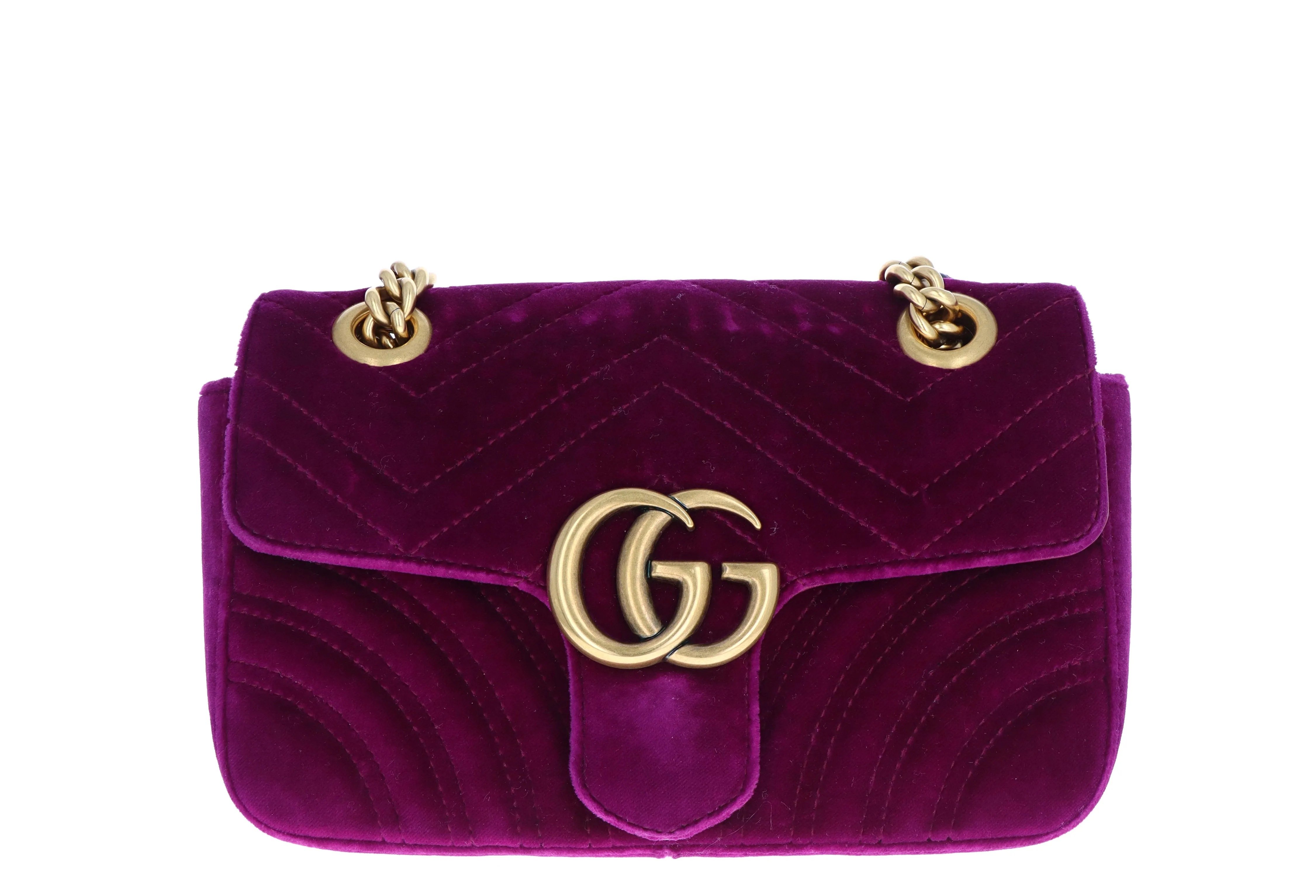 Gucci GG Matelasse Marmont Velvet Shoulder Bag Mini