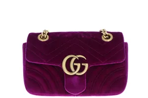 Gucci GG Matelasse Marmont Velvet Shoulder Bag Mini