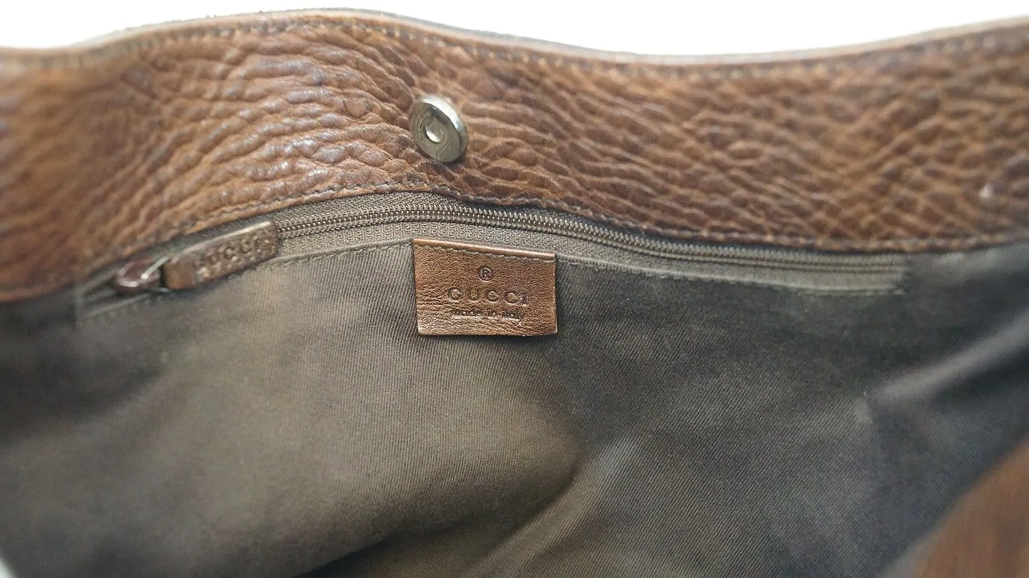 GUCCI GG Pattern Horsebit Dark Brown Shoulder Bag