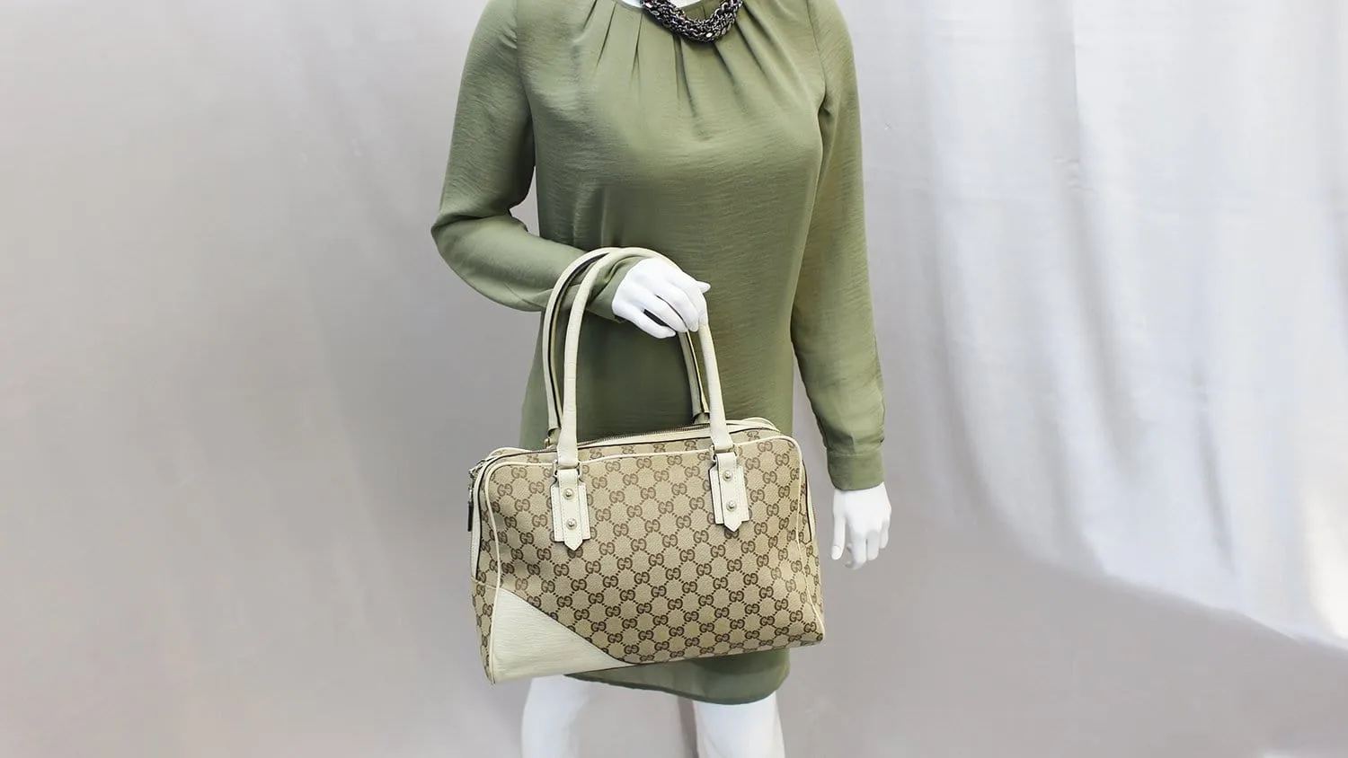 GUCCI Hasler GG Monogram Canvas Shoulder Bag