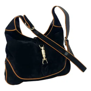 Gucci jackie vintage  black velvet handbag