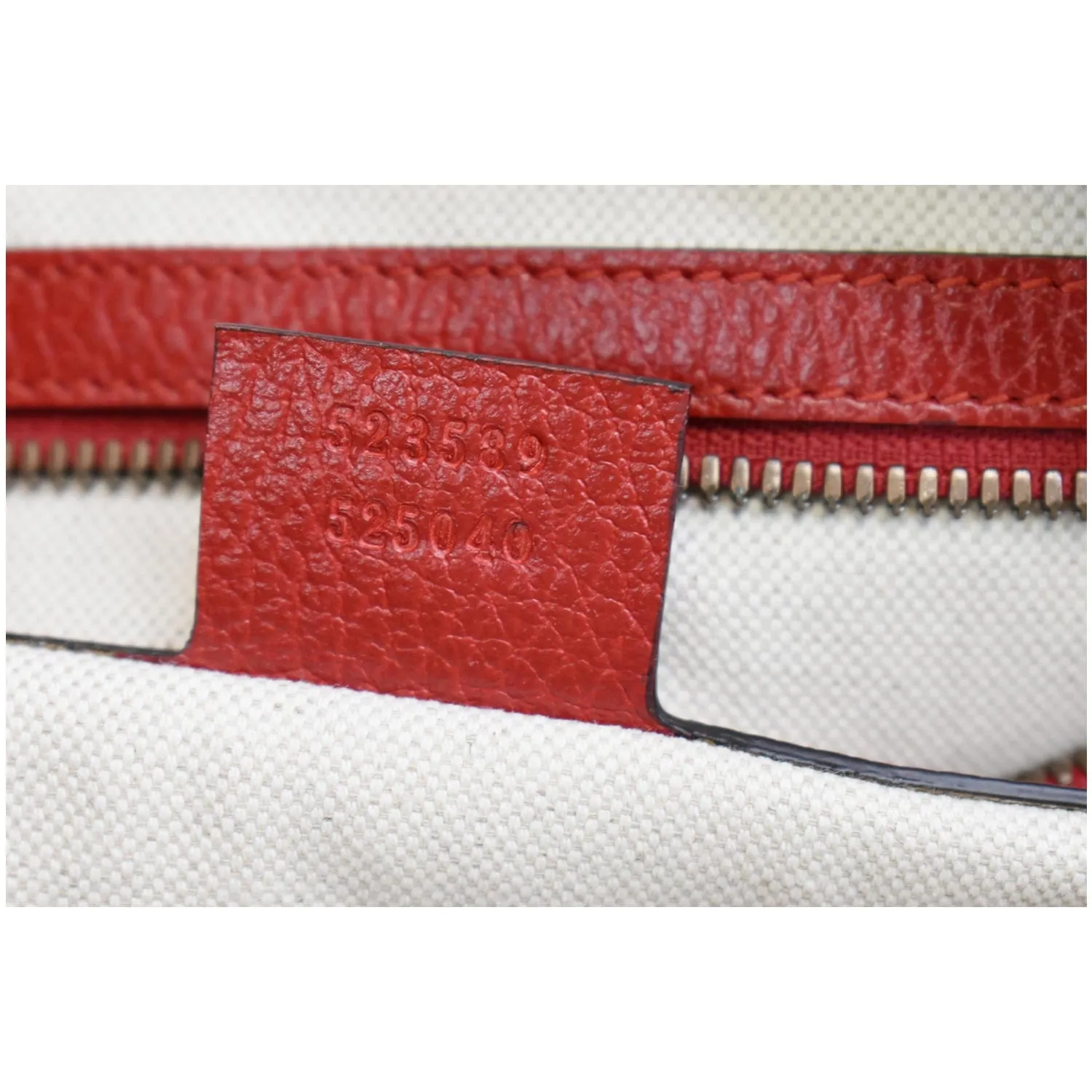 GUCCI Logo Pebbled Leather Shoulder Bag Hibiscus Red 523589