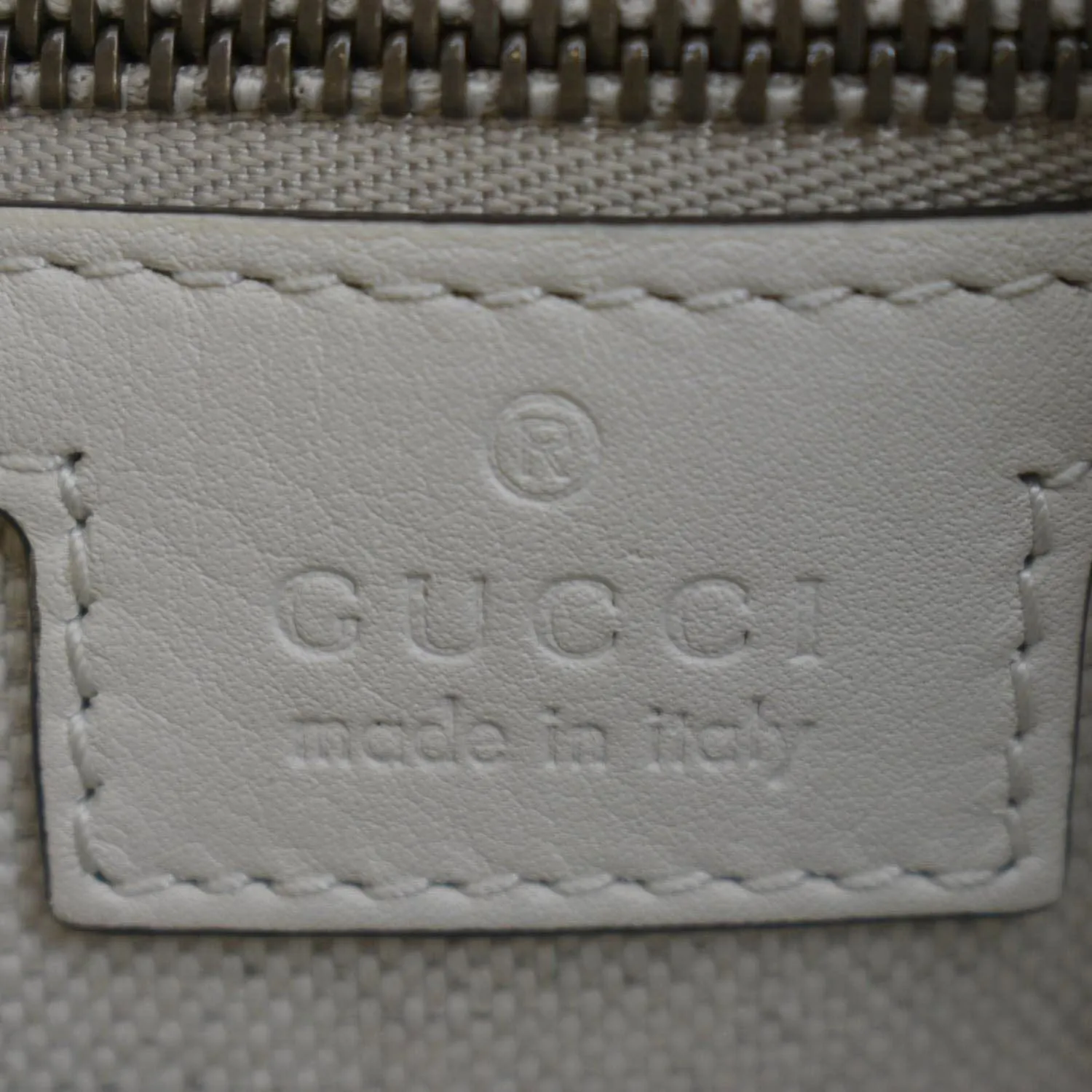 GUCCI Medium Top Handle Leather Shoulder Bag White 715666