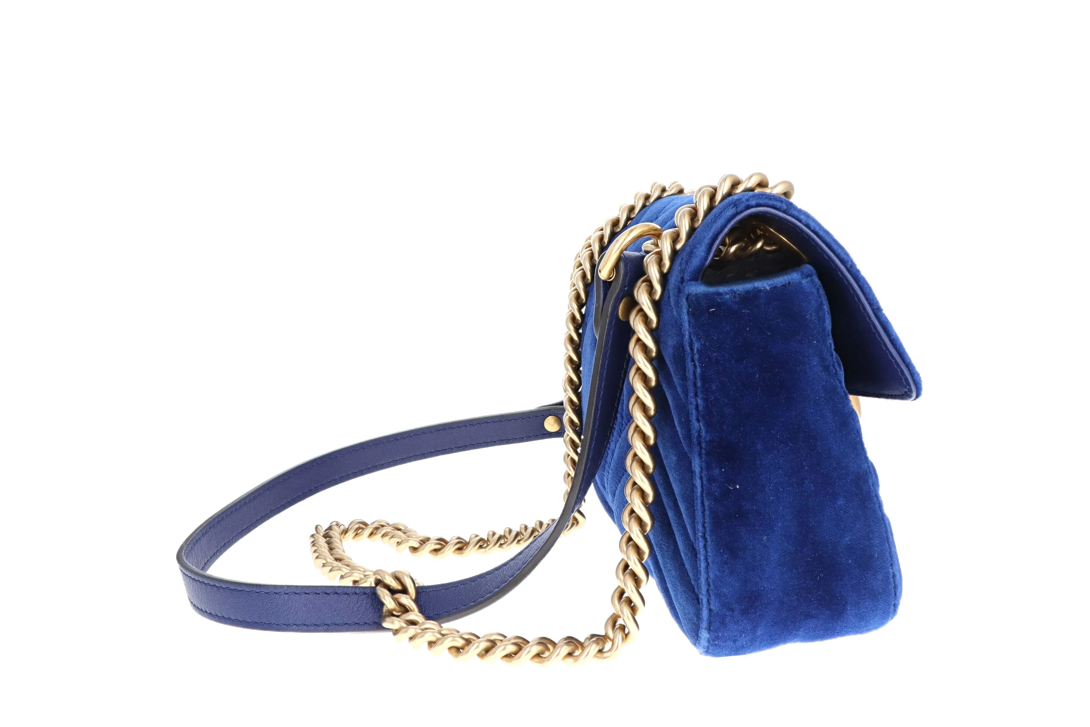 Gucci Mini Matelasse GG Velvet Shoulder Bag