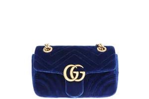 Gucci Mini Matelasse GG Velvet Shoulder Bag