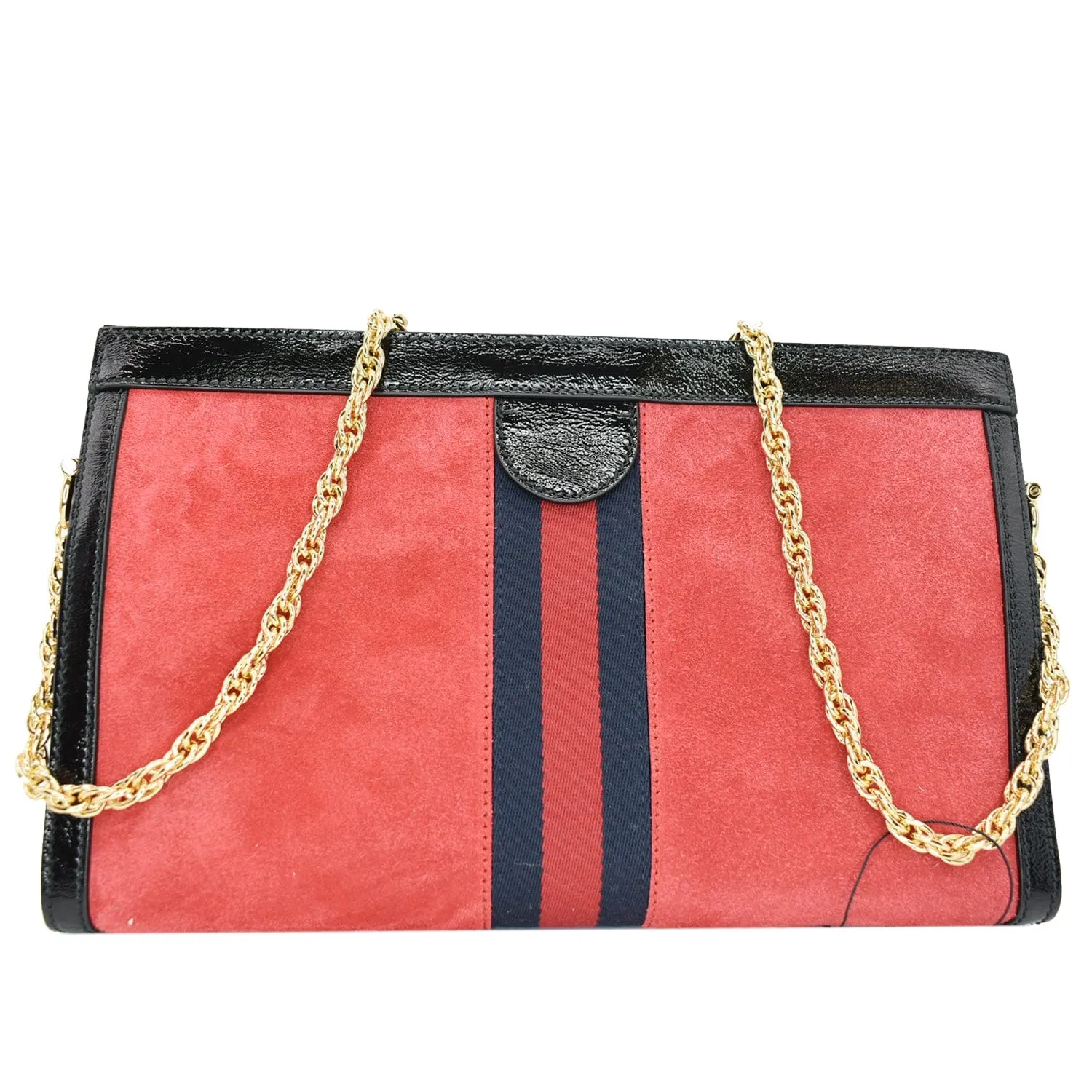 GUCCI Ophidia GG Medium Web Suede Leather Shoulder Bag Red 503876  - Hot Deals