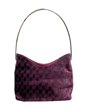 Gucci Purple Velvet Shoulder Bag