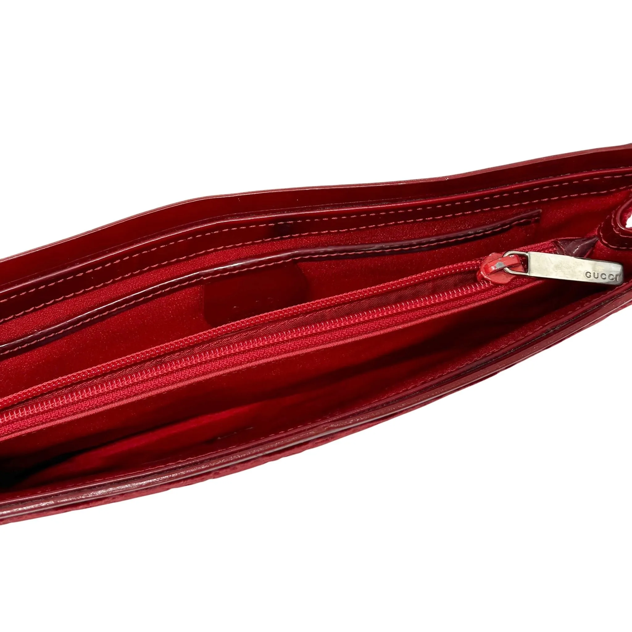 Gucci Red Logo Velvet Wristlet
