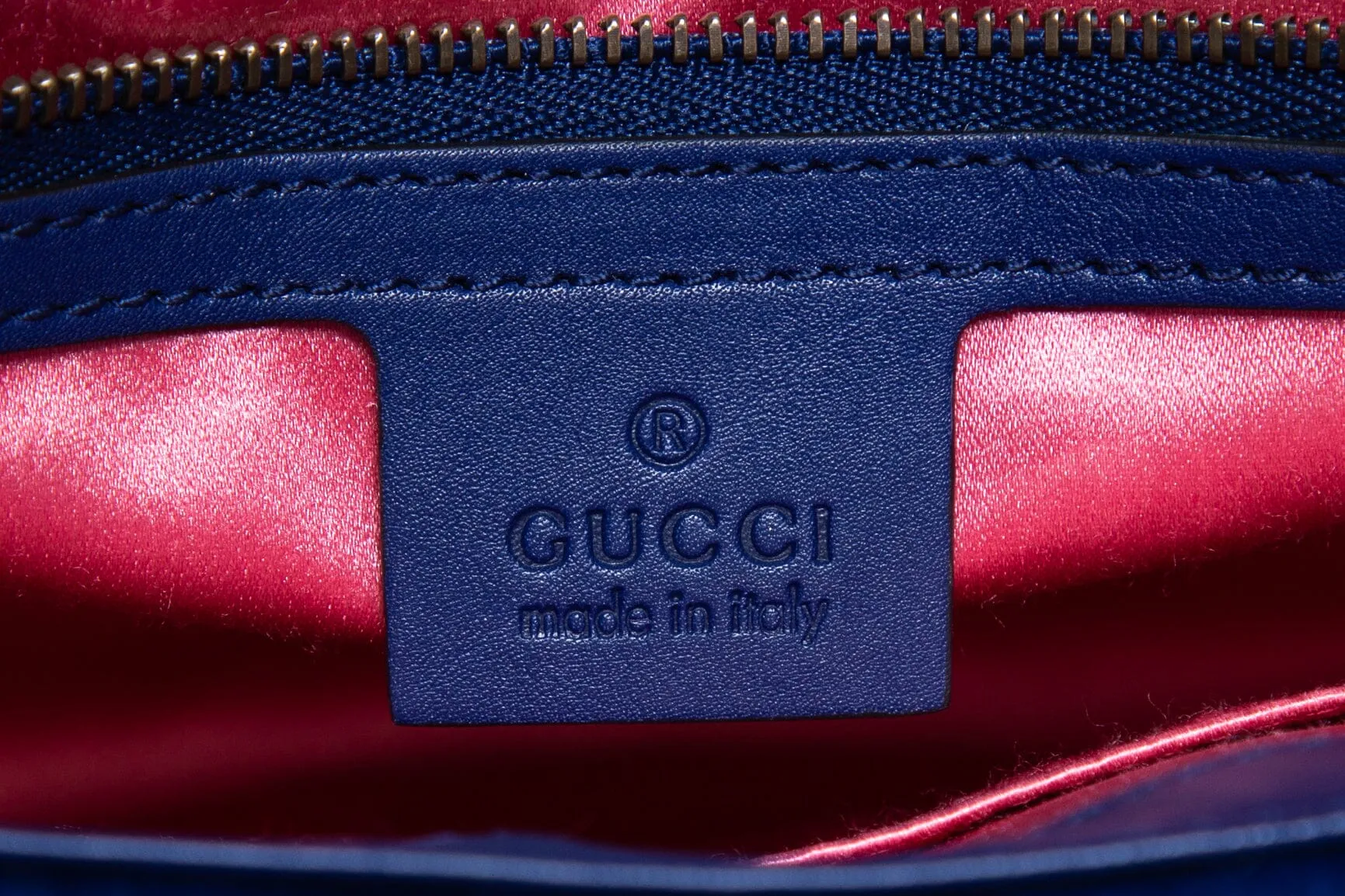 Gucci Royal Blue Velvet "Modern" Marmont Handbag