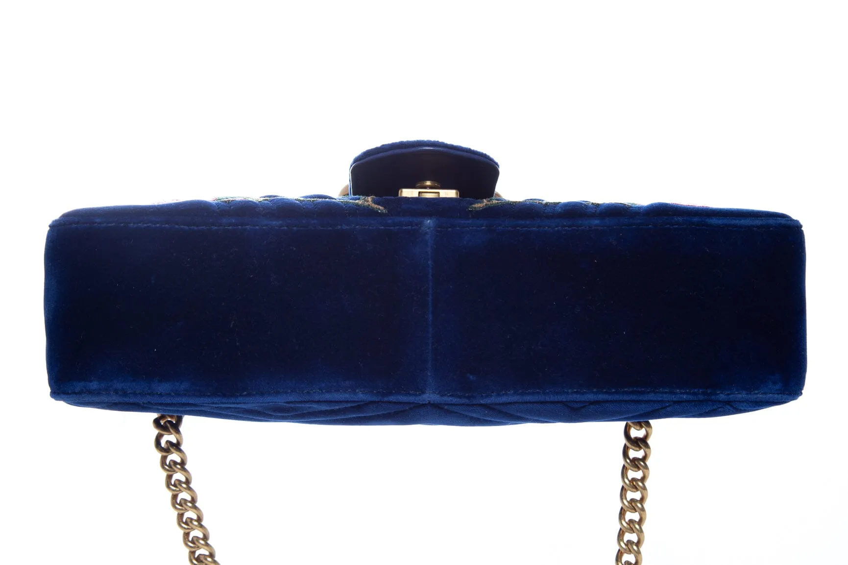 Gucci Royal Blue Velvet "Modern" Marmont Handbag