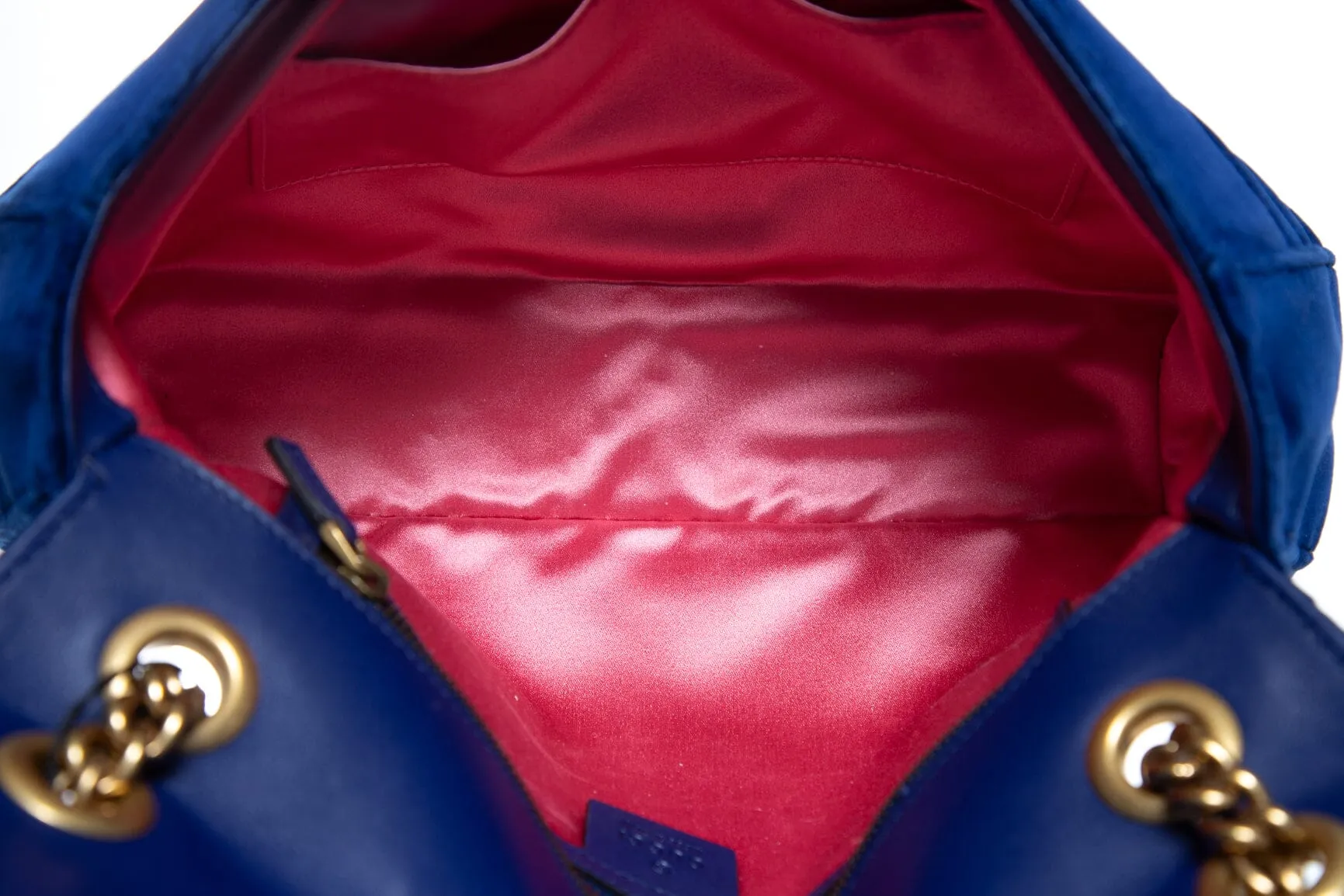 Gucci Royal Blue Velvet "Modern" Marmont Handbag