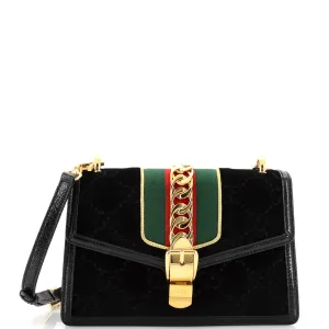 GUCCI Sylvie Shoulder Bag GG Velvet Small