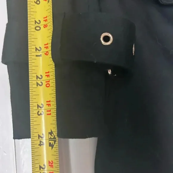 🖤”Guess” Women’s Black Mid Length Military Style Belted Jacket Size XS💛