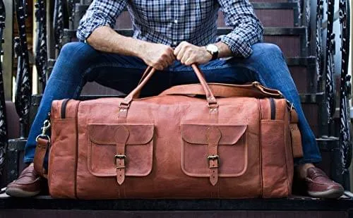 Handmade Leather Duffle Bag