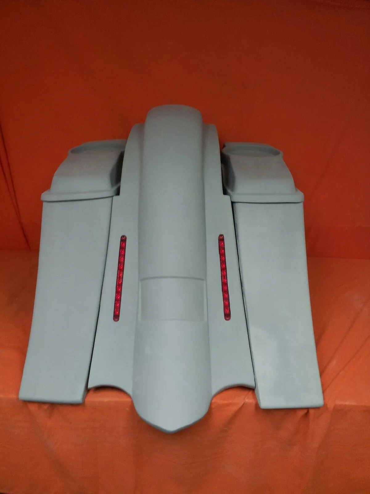 Harley Davidson 6" Heritage Softail Out & Down Extended Saddlebags, 6.5" Speaker Lids   LED Fender No Cutouts