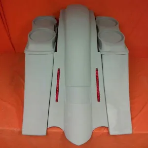 Harley Davidson 6" Heritage Softail Out & Down Extended Saddlebags, Dual 6 x 9 Speaker Lids   LED Fender No Cutouts