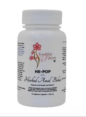 HE-POP: Organic Herbal Anal Bolus: For Him- General/Conditioning Use, 30 capsules- 1,260 mg