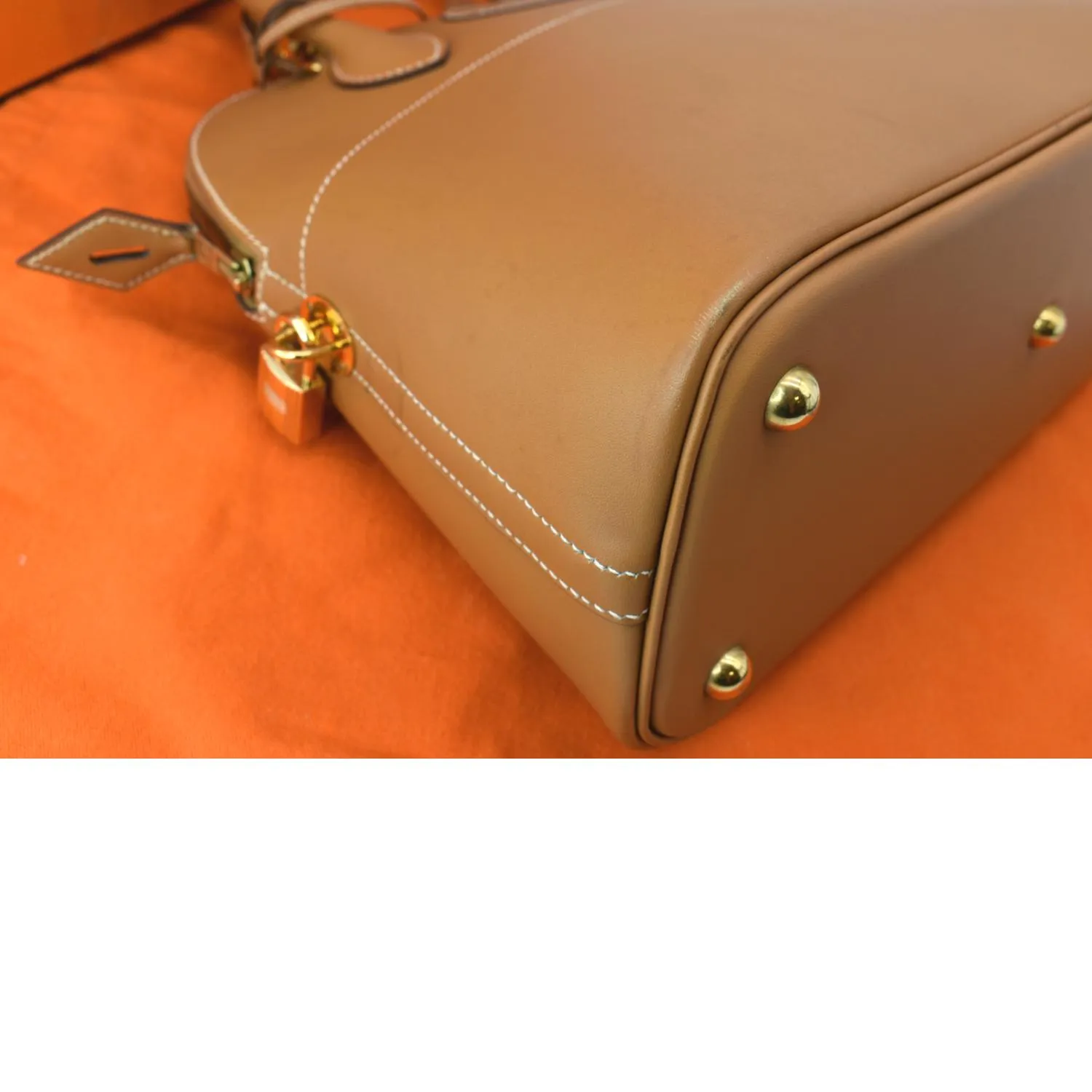 HERMES Bolide 31 Swift Leather Shoulder Bag Brown