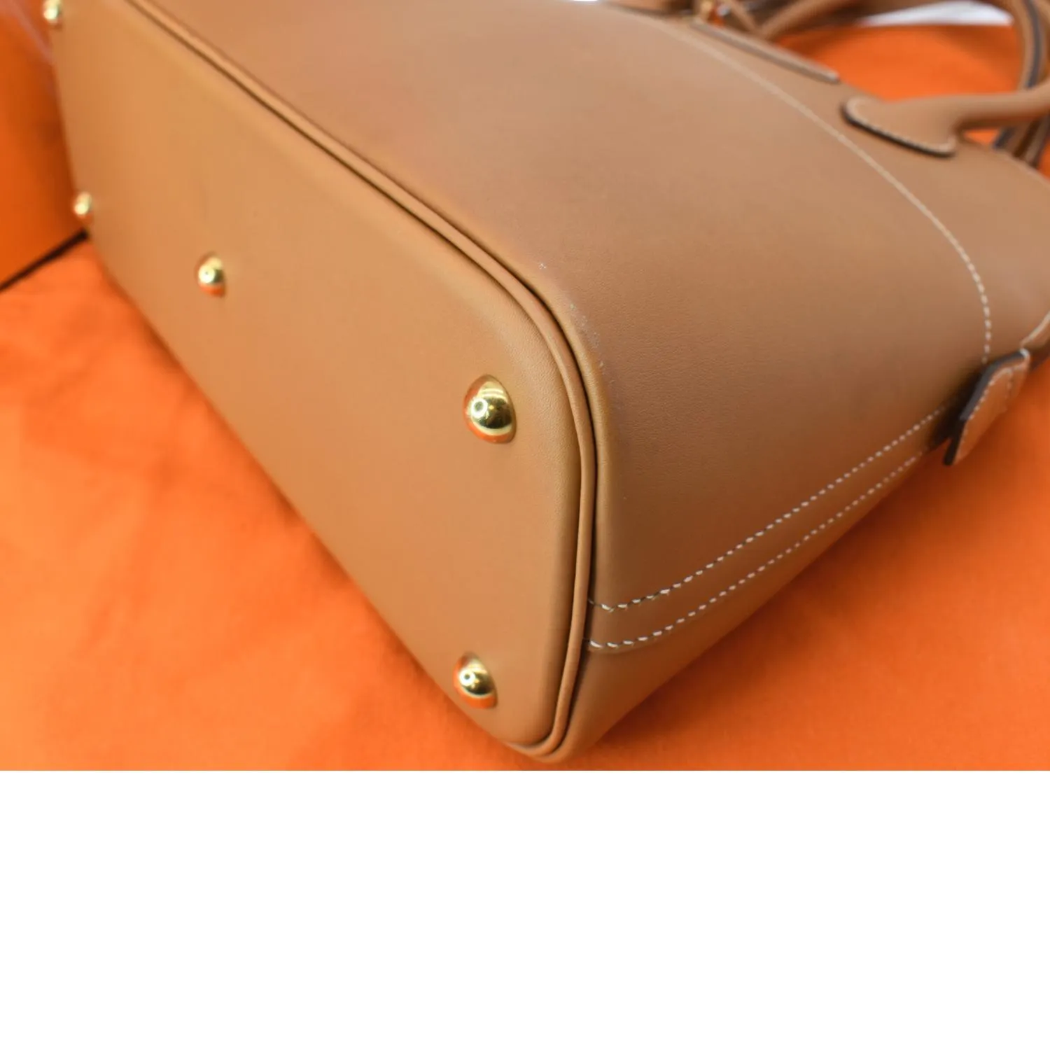 HERMES Bolide 31 Swift Leather Shoulder Bag Brown