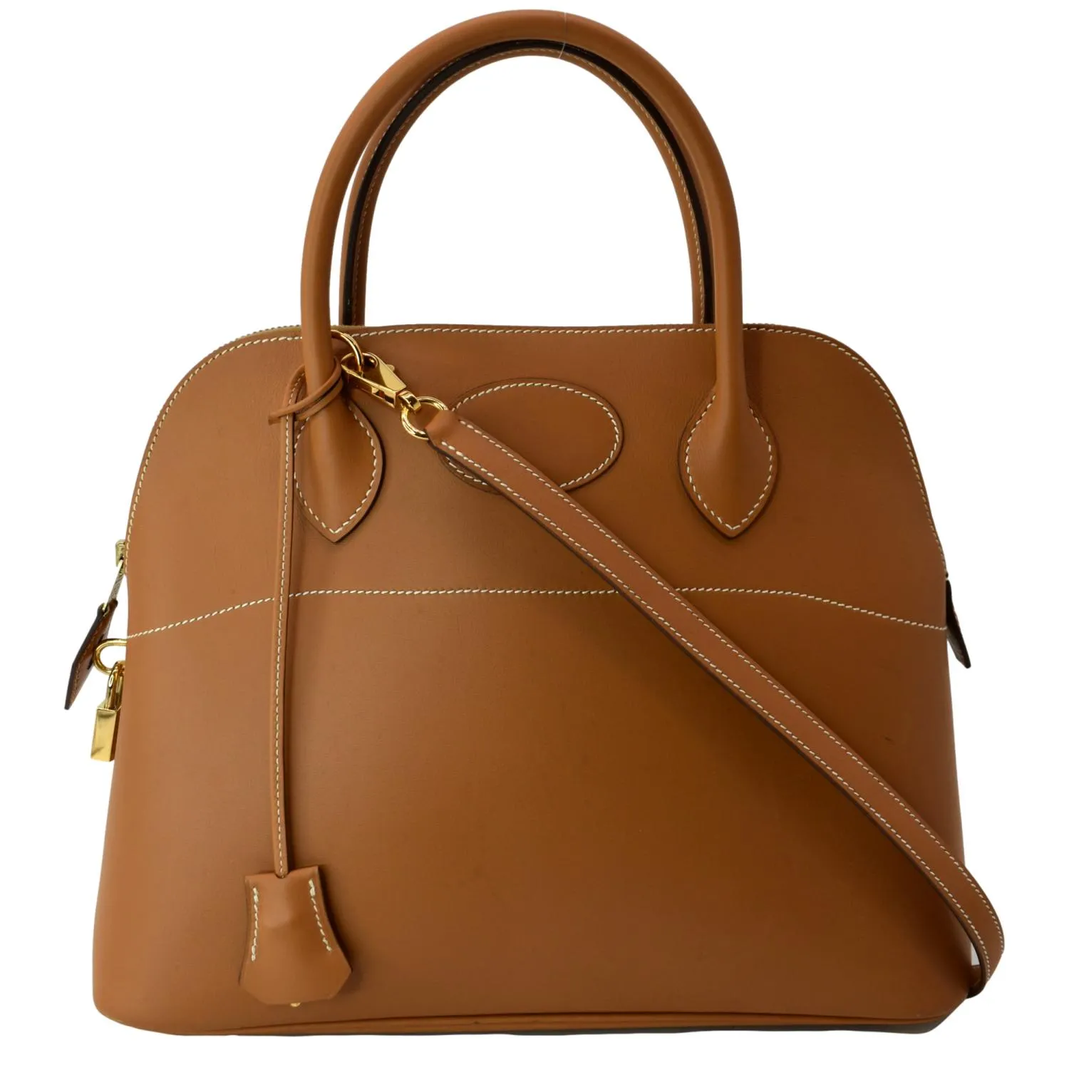 HERMES Bolide 31 Swift Leather Shoulder Bag Brown