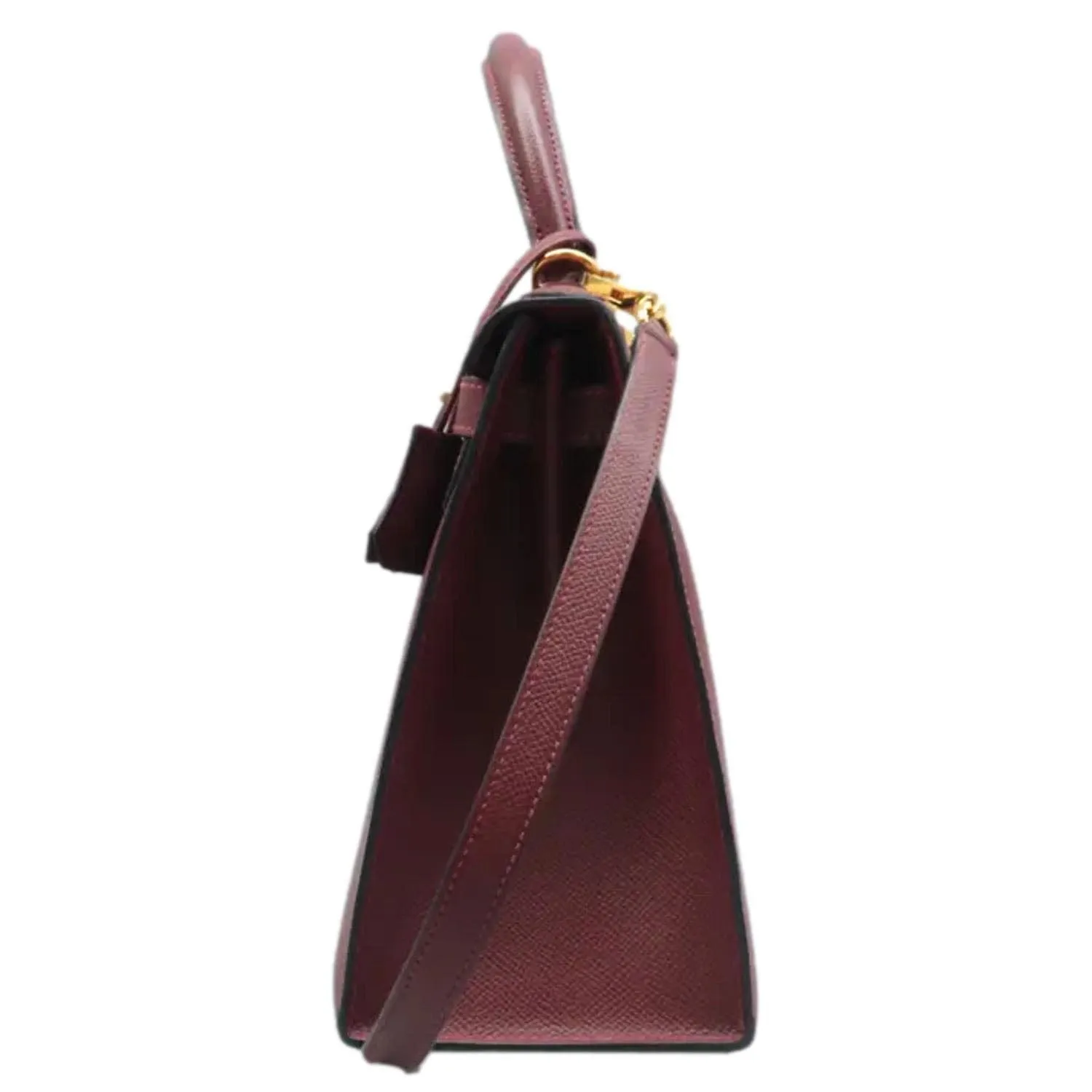 HERMES Kelly 28 Togo Leather Shoulder Bag Red