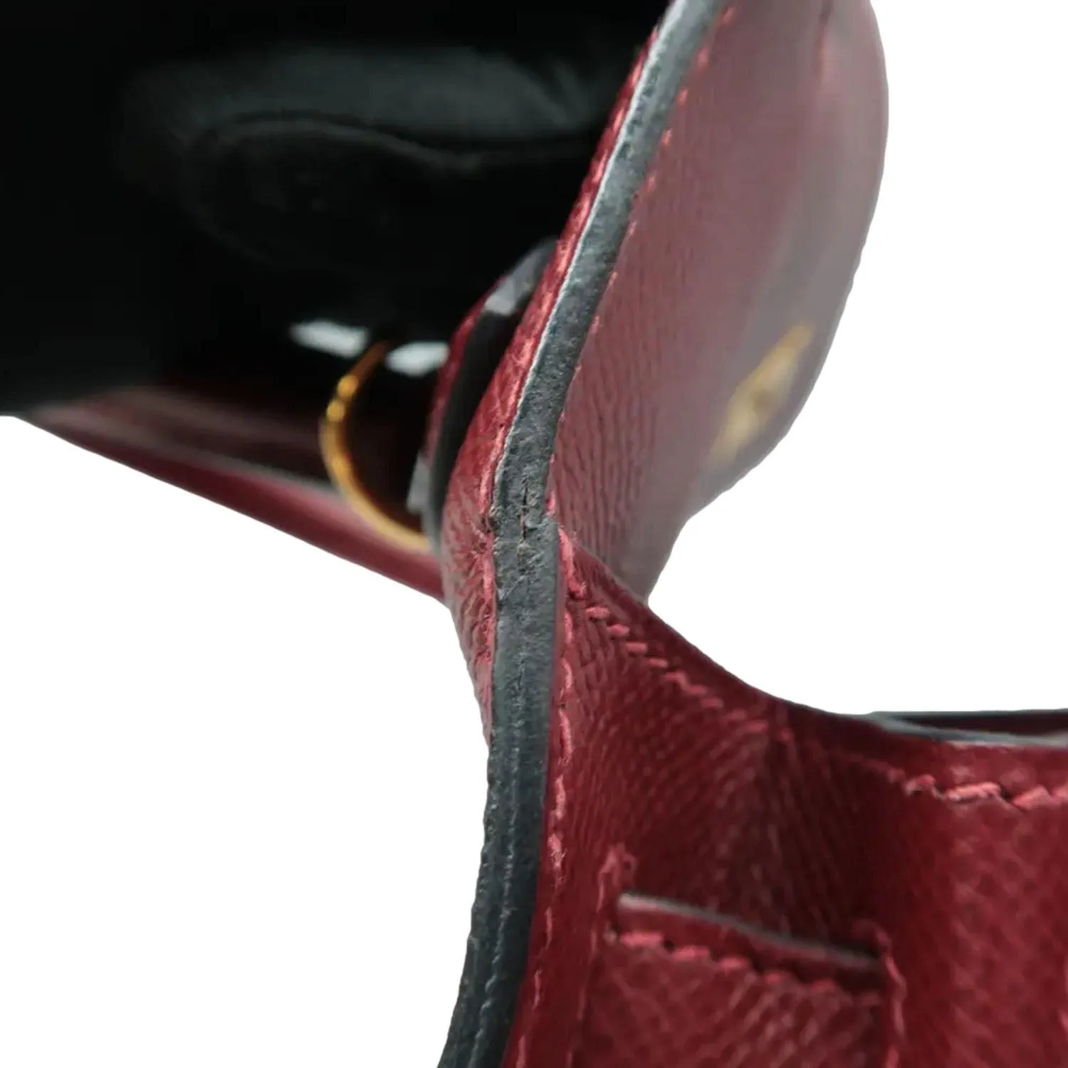 HERMES Kelly 28 Togo Leather Shoulder Bag Red