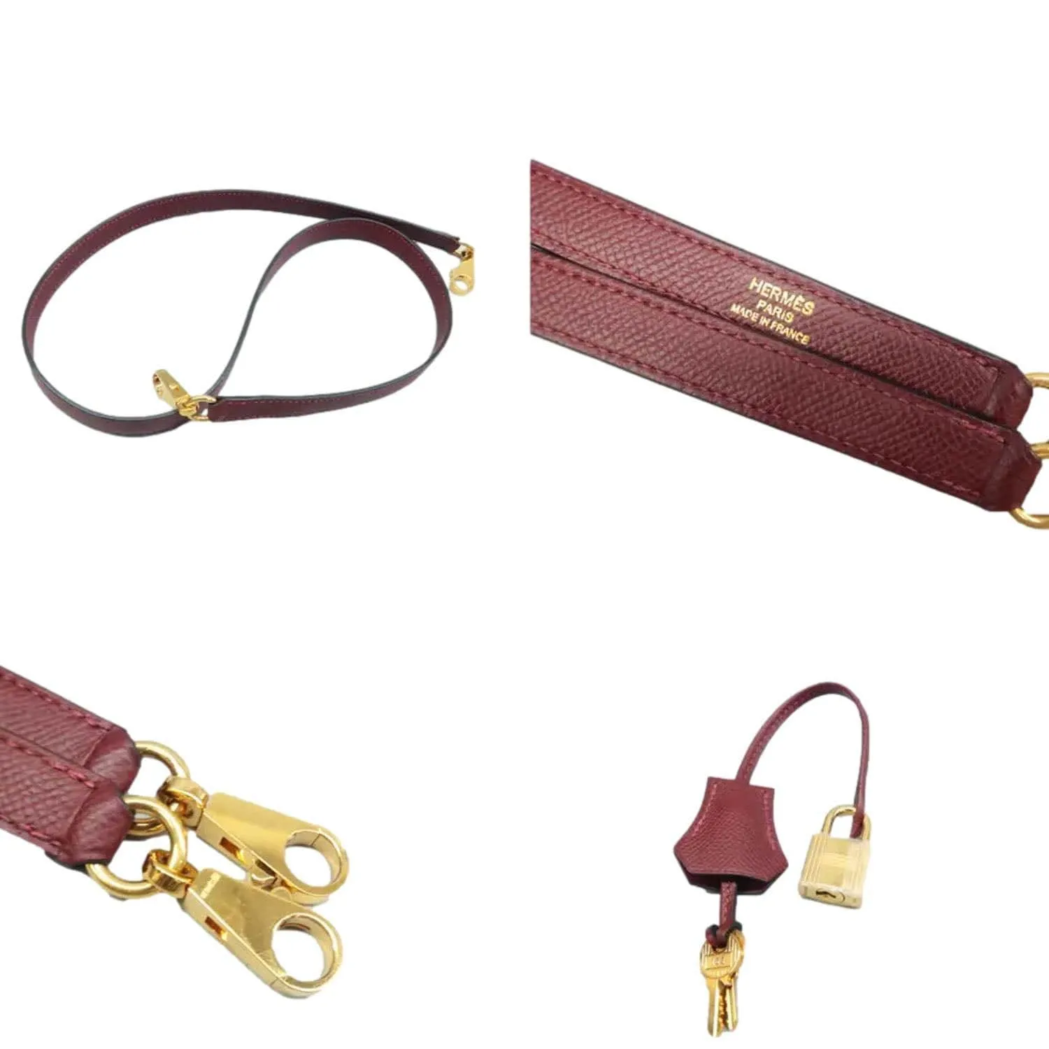 HERMES Kelly 28 Togo Leather Shoulder Bag Red