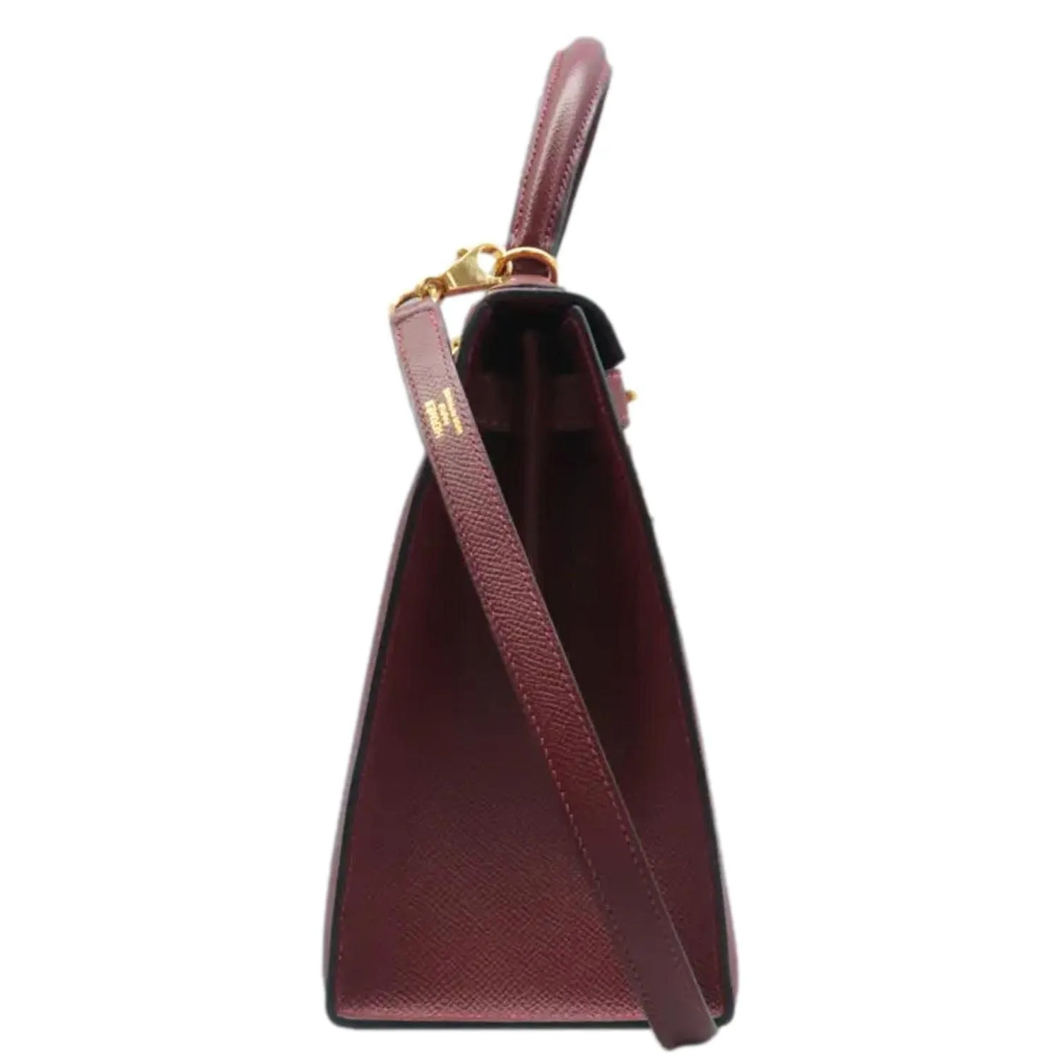 HERMES Kelly 28 Togo Leather Shoulder Bag Red