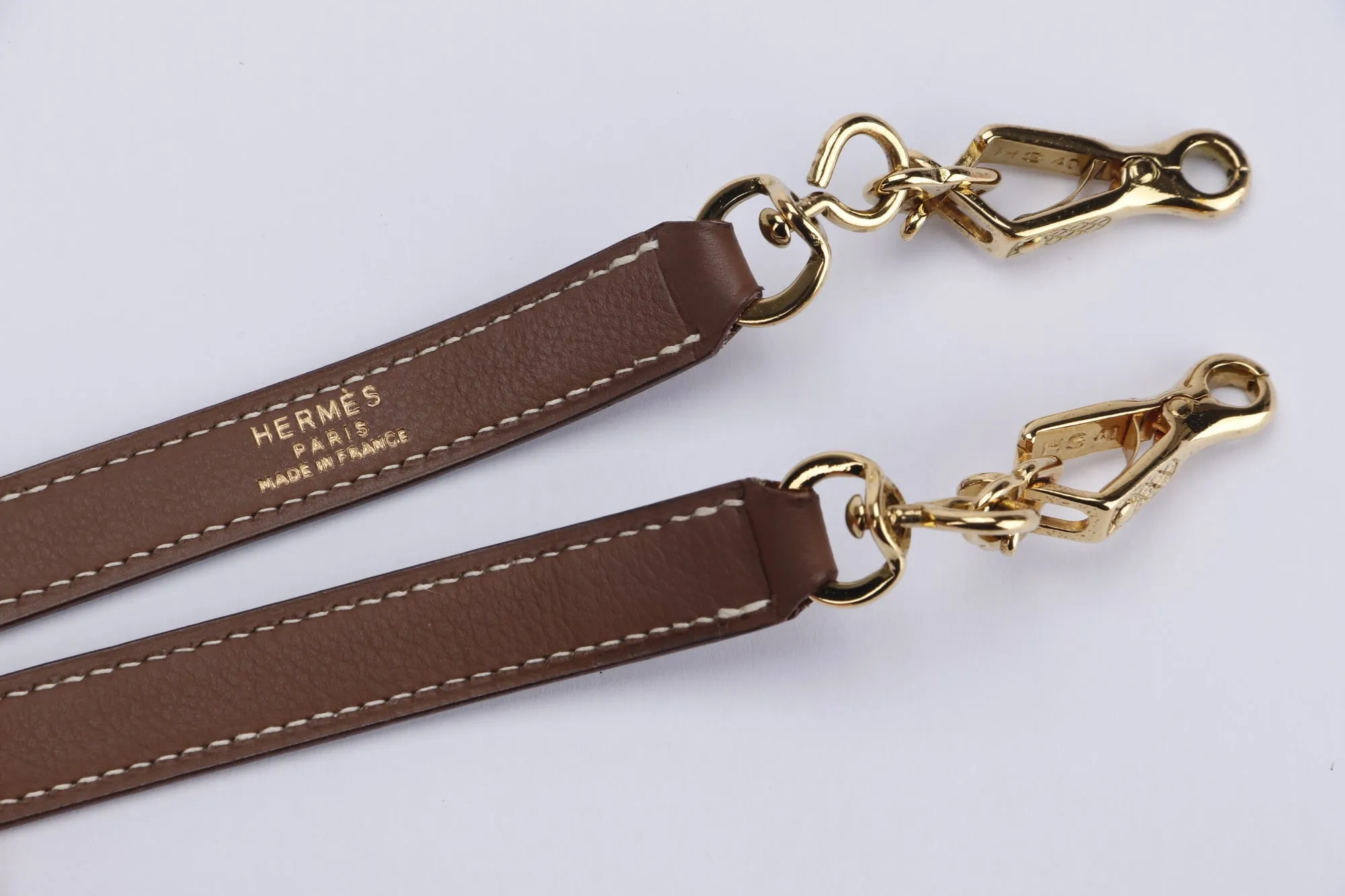 Hermes Shoulder Strap Brown Courcheval Leather, Gold Hardware, with Dust Cover