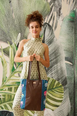 HIGH ON HAPPINESSS HOULDER TOTE BAG WITH VEGAN LEATHER