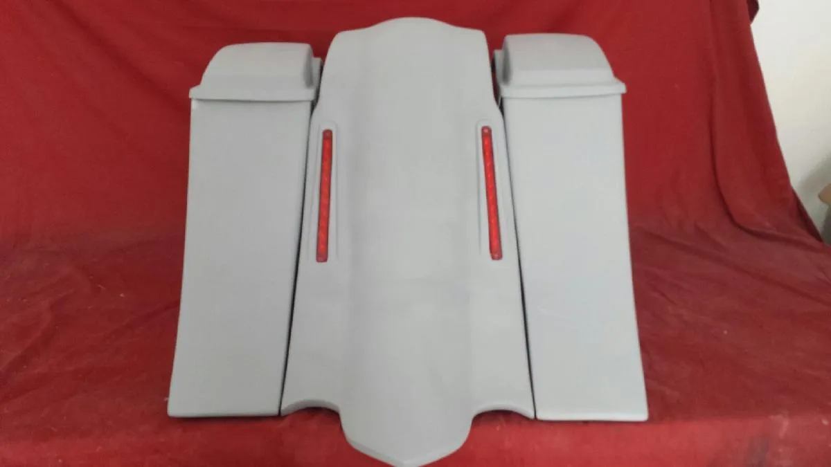 Honda VTX 1800 / 1300 6" Extended Stretched Out & Down Bags   Rear Fender   Lids  Fender No Cut Outs