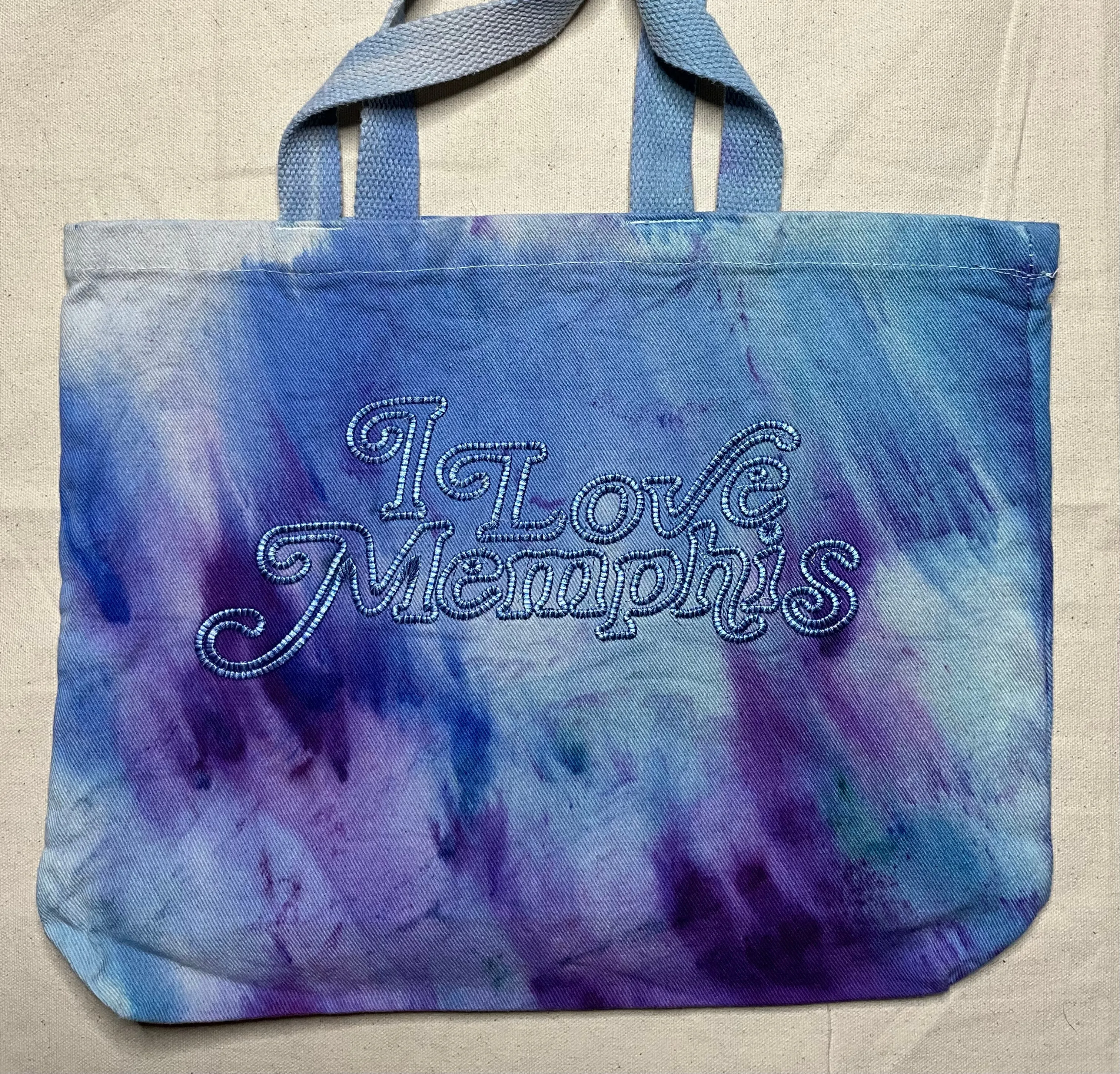 “I Love Memphis” Trippy Drippy Tote, Memphis Blue