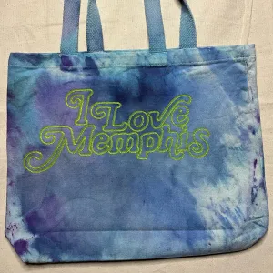 “I Love Memphis” Trippy Glow Tote, Lemon-Lime