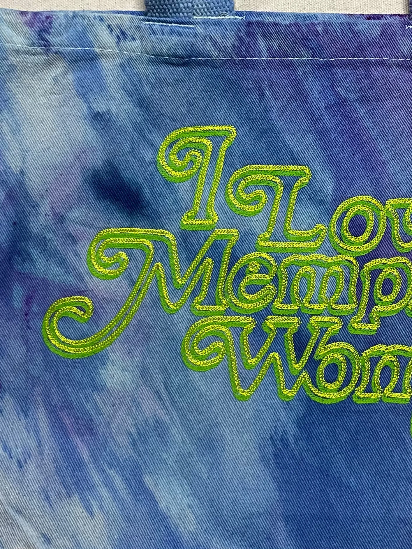 “I Love Memphis Women” Trippy Glow Tote, Lemon-Lime